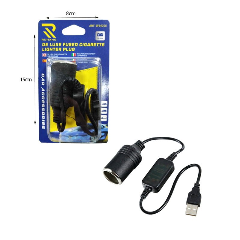 ΜετασχηματιστήςΑντάπτορας Απο USB Σε Υποδοχή Με Φις Αναπτήρα 12-24V Rchang W14258